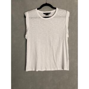Veronica Beard Jeans Women's Large Dree Pima Cotton Muscle Tee White